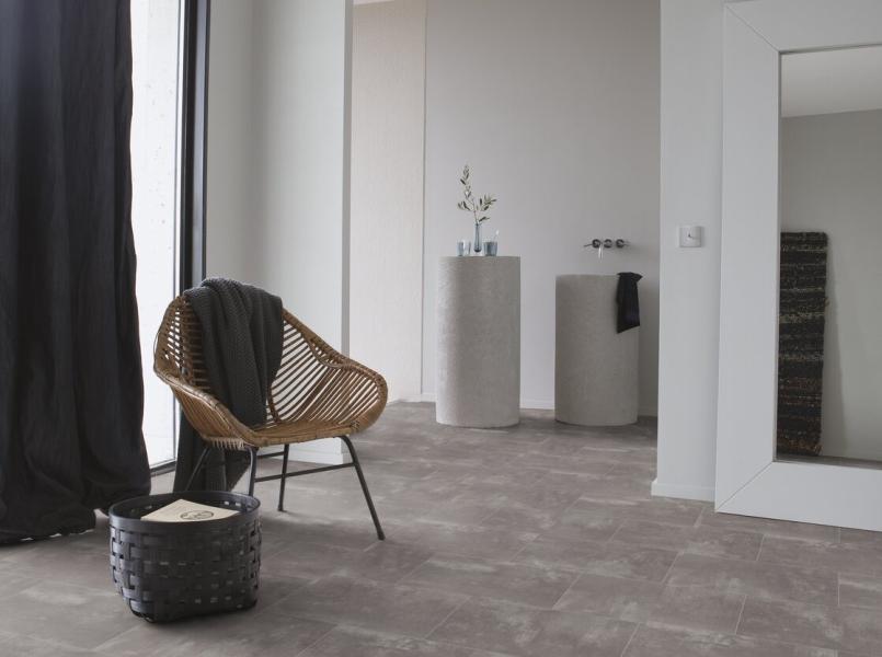 Griptex-Vinyl-Roll-Veron-light-Grey-Bedroom